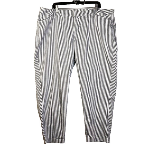 Old Navy Pixie Pants Women's 22 Long Black White Stripe Casual Work - Picture 11 of 11